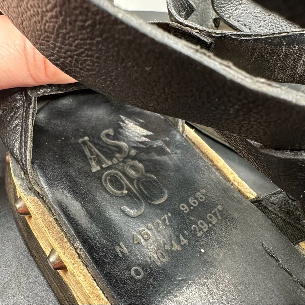 A.S. 98 Leather Studded Gladiator Sandals Women EU 39 Black - Picture 11 of 13